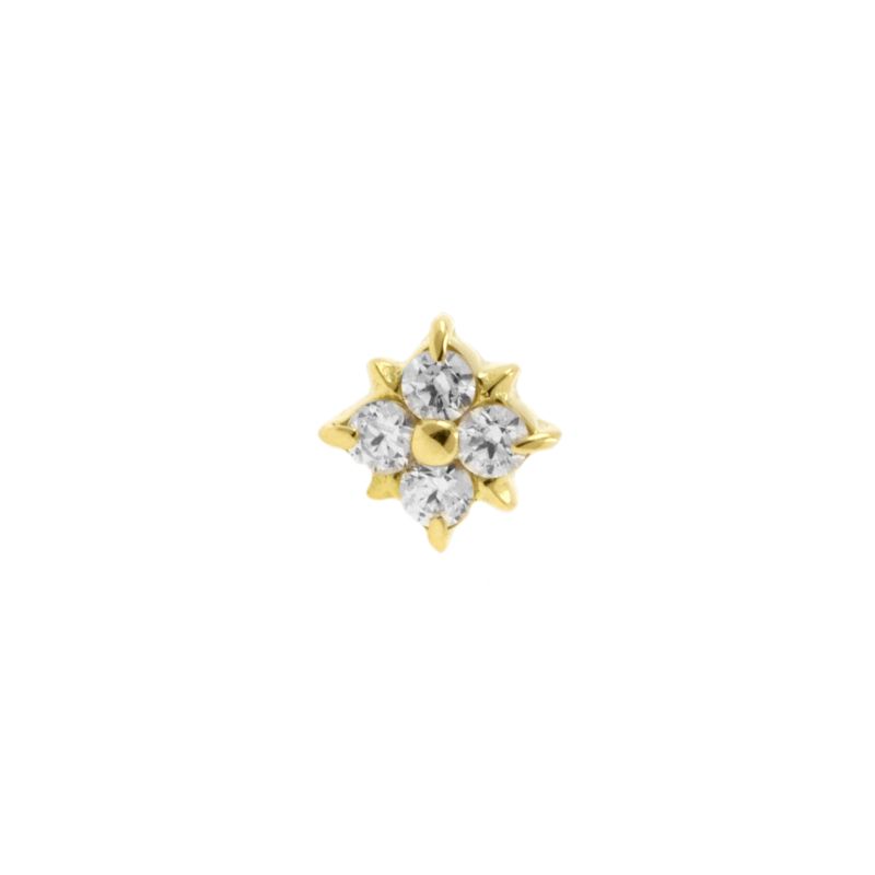 Gold Zirconia Square Flower