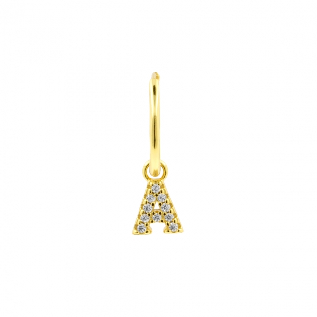 Alphabet Letter Earring - A