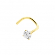 Gold Nose Stud With Zirconia