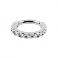 Jewelled Rook Piercing Oval Click Ring
