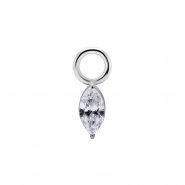 Click Ring Charm Nickel-free - Zirconia Princess Gem 