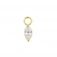 Gold Click Ring Charm - Zirconia Marquise